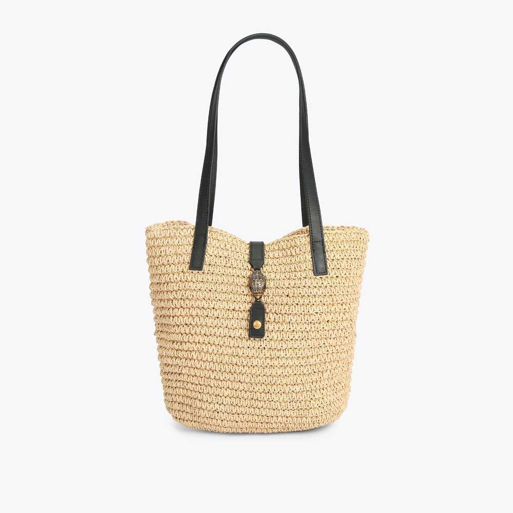 Bolso Tote Kurt Geiger Hampton Raffia Mujer Beige | Mexico-78350969