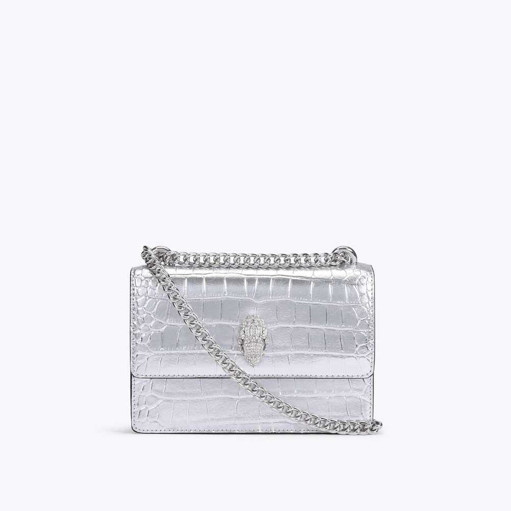 Bolsos Cruzados Kurt Geiger Shoreditch Small Mujer Plateados | Mexico-39648209