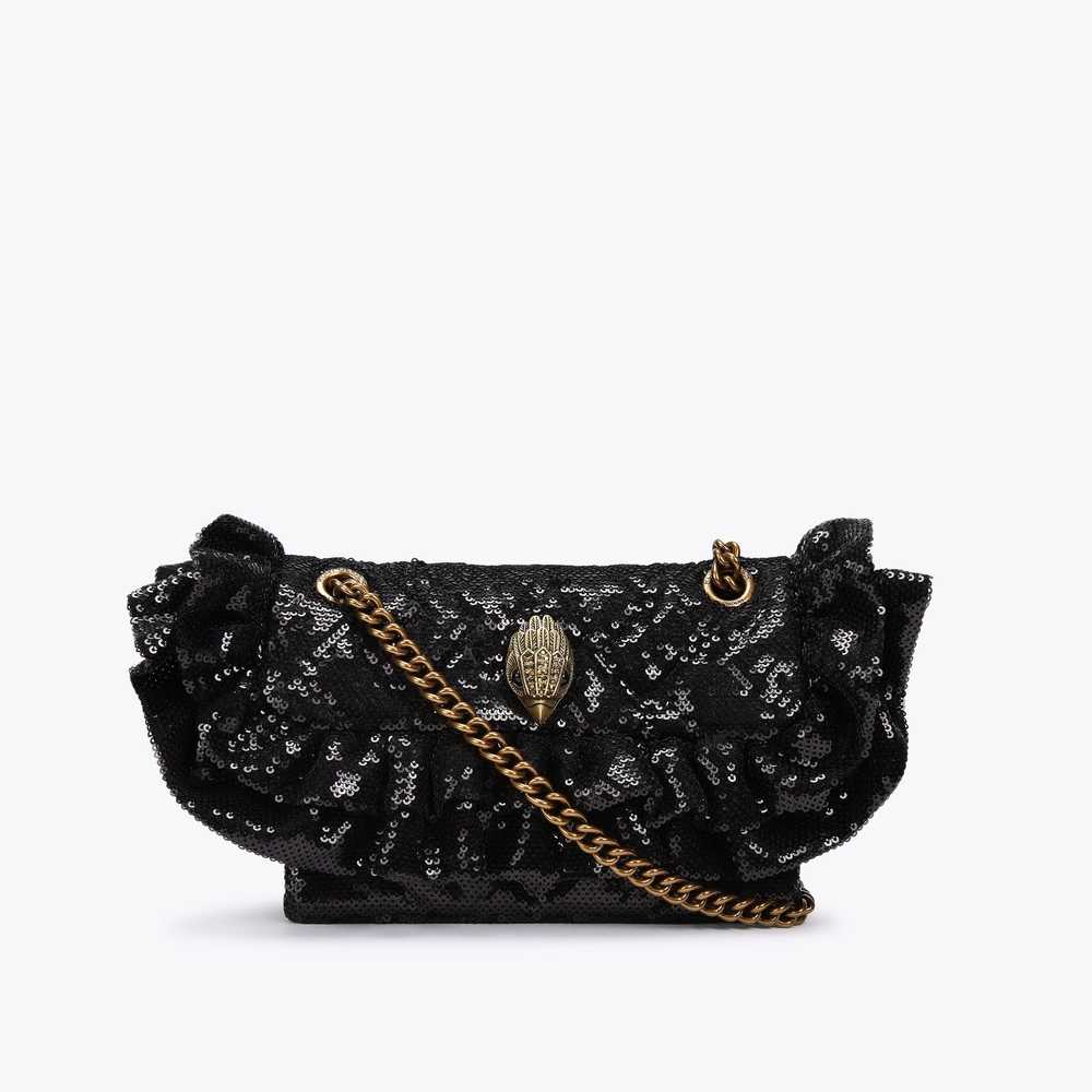 Bolsos Mini Kurt Geiger Ruffle Sequin Mini Kensington Mujer Negros | Mexico-96437589