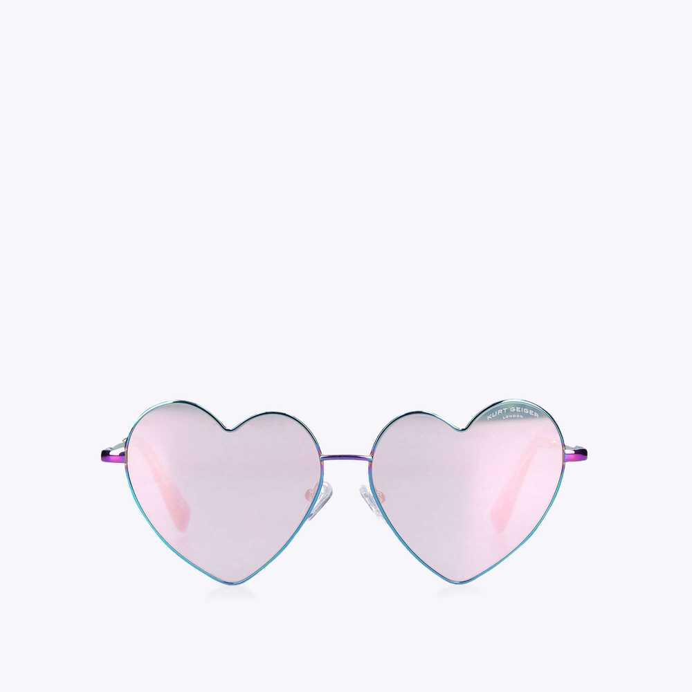 Lentes De Sol Kurt Geiger Metal Heart Mujer Metallic | Mexico-34981259