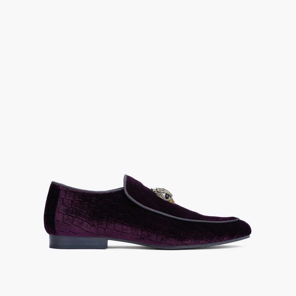 Loafers Kurt Geiger Hugh Eagle Velvet Hombre Morados | Mexico-57296849