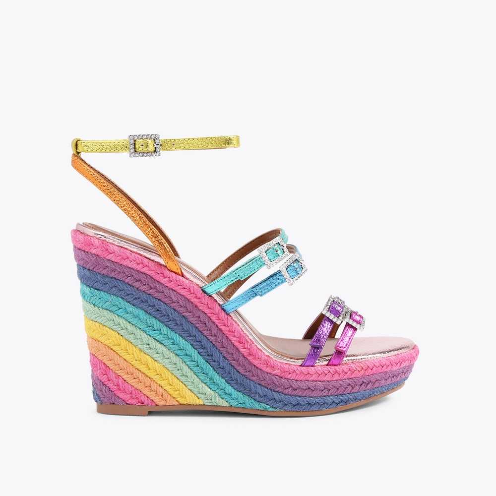 Sandalias Cuña Kurt Geiger Pierra Wedge Mujer Multicolor | Mexico-63519479