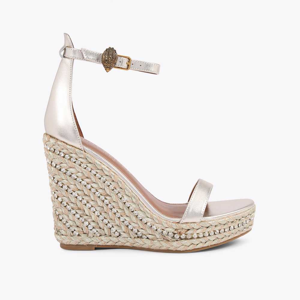 Sandalias Cuña Kurt Geiger Shoreditch Wedge Mujer Dorados | Mexico-75320849