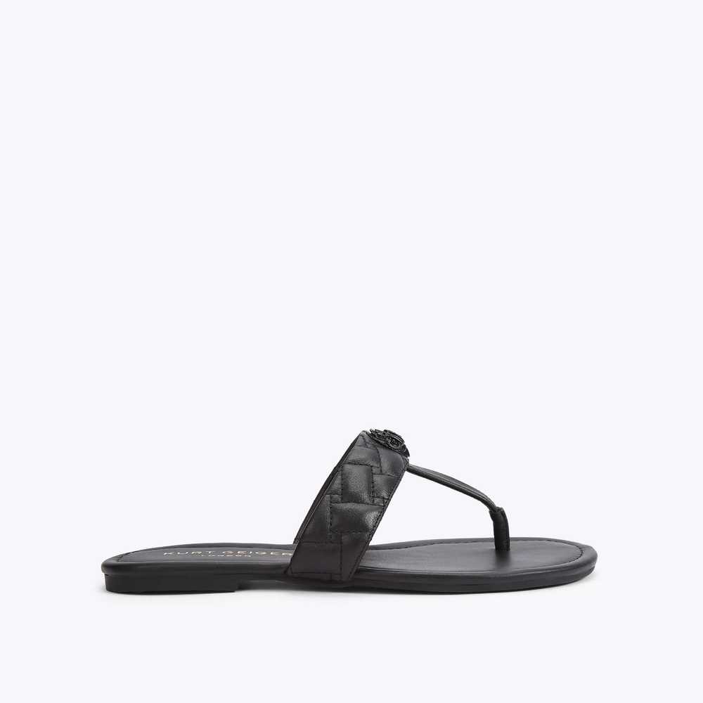 Sandalias Kurt Geiger Kensington T-bar Drench Mujer Negros | Mexico-34086719
