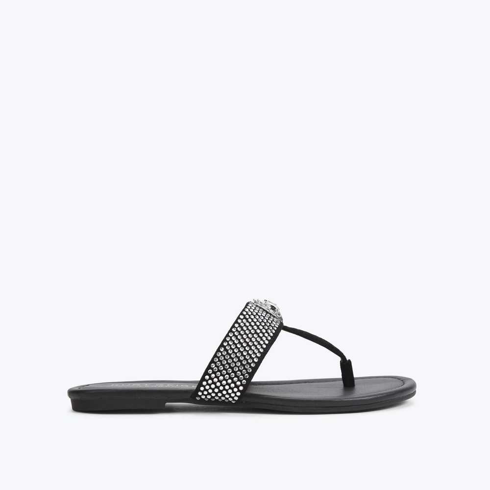 Sandalias Kurt Geiger Kensington T-bar Mujer Negros | Mexico-46570899