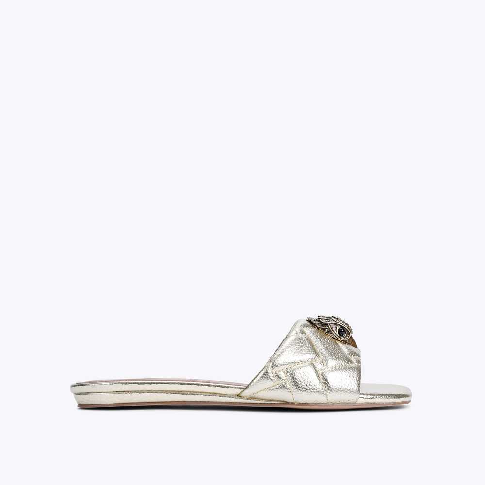 Sandalias Planas Kurt Geiger Kensington Mujer Dorados | Mexico-09526379