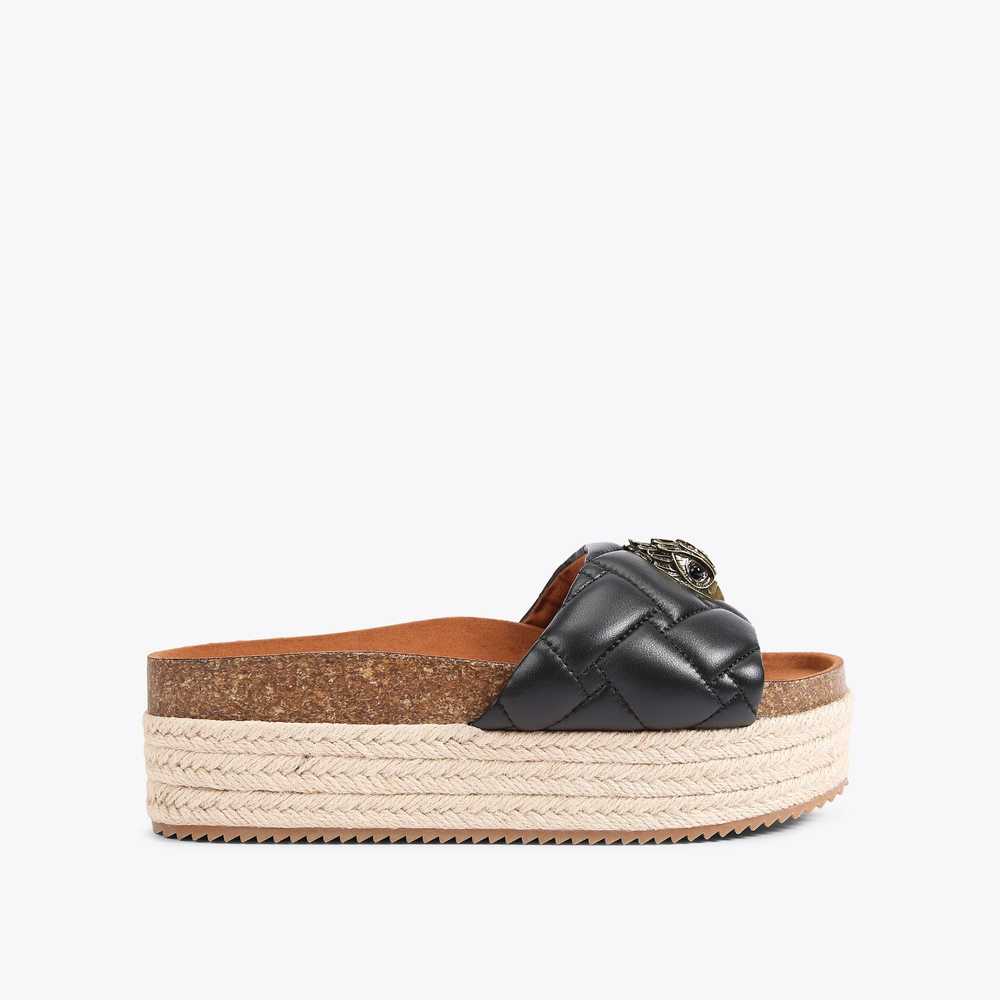 Sandalias Planas Kurt Geiger Kensington Flatform Mujer Negros | Mexico-80974259