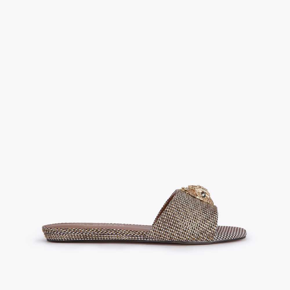 Sandalias Planas Kurt Geiger Kensington Mujer Beige | Mexico-81725069