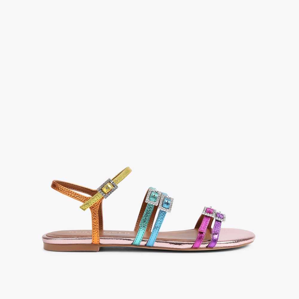 Sandalias Planas Kurt Geiger Pierra Planos Mujer Multicolor | Mexico-84607359