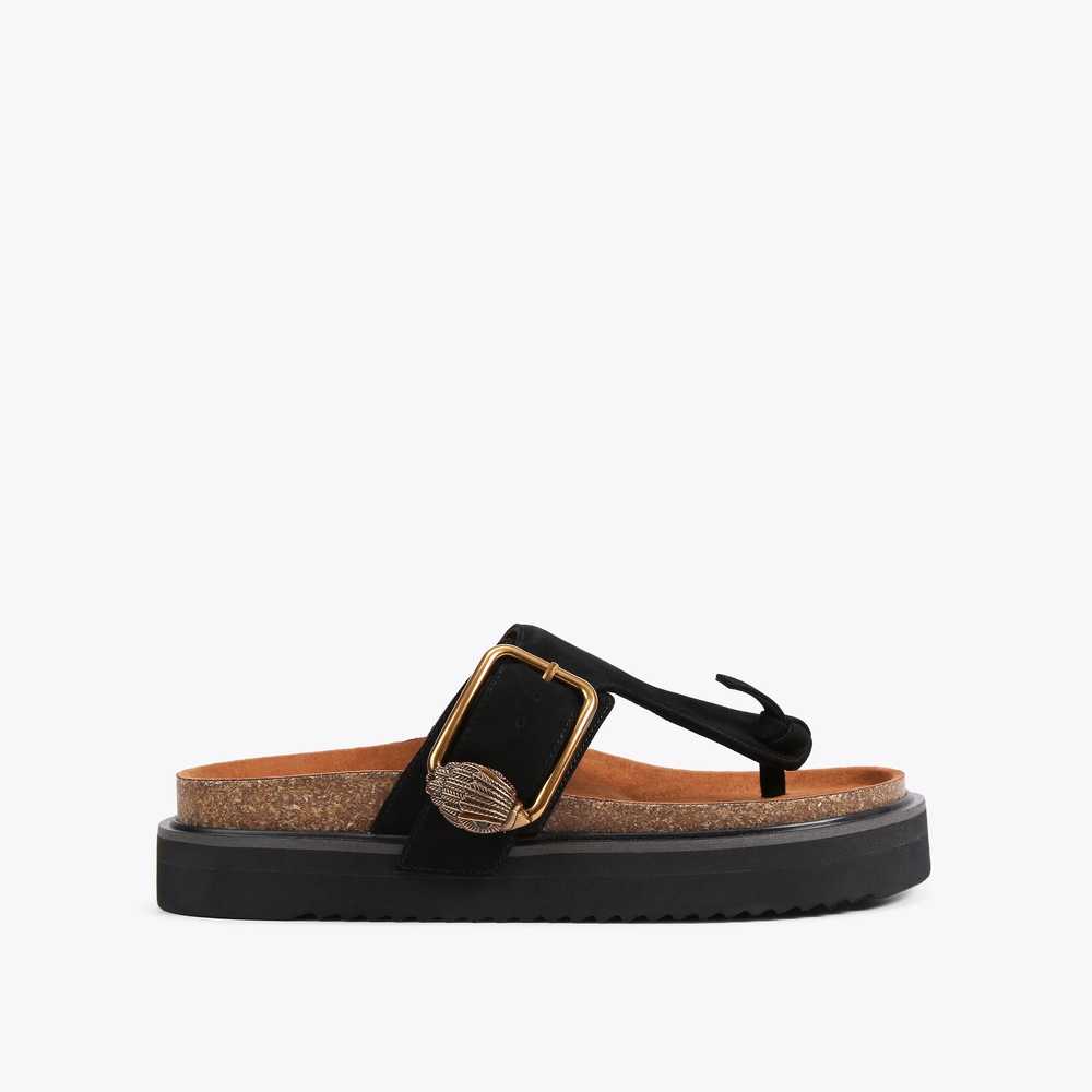 Sandalias de Diapositivas Kurt Geiger Eagle Hebilla T-bar Mujer Negros | Mexico-31079489