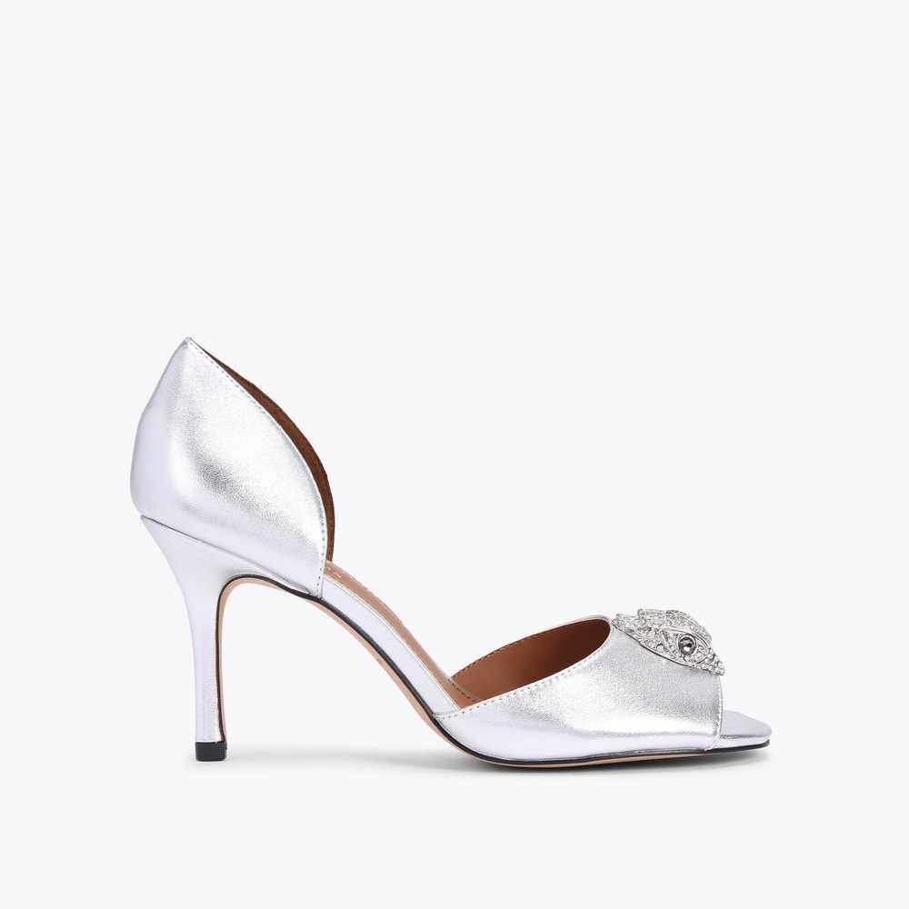 Tacones Kurt Geiger Kensington Mujer Plateados | Mexico-41395789