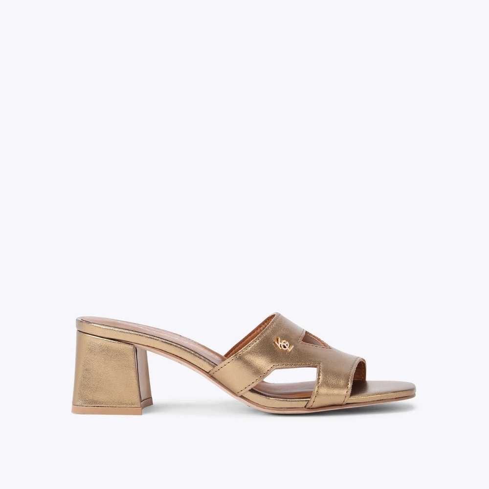 Tacones Kurt Geiger Odina Block Mujer Dorados | Mexico-51709839