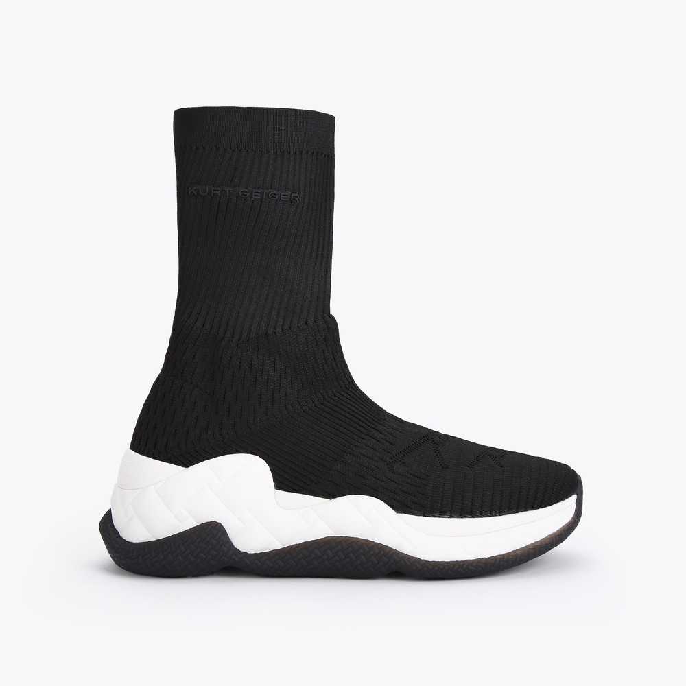 Tenis Kurt Geiger London Knit Sock Mujer Negros Blancos | Mexico-61534909
